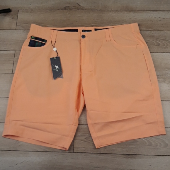 WILLIAM MURRAY Golf Straight Fit Pastel Orange Sz 40 Mens Athletic Shorts‎ NEW
